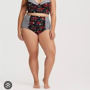 Torrid Floral Checkered High-Waist Bikini Set